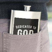 DEDICATED TO GOD  COOL WHITE TEKST FLACON (Voorbeeld)
