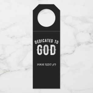 DEDICATED TO GOD COOL WHITE TEKST FLESSENHANGER
