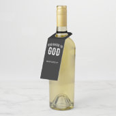DEDICATED TO GOD  COOL WHITE TEKST FLESSENHANGER (Schuin)