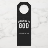 DEDICATED TO GOD  COOL WHITE TEKST FLESSENHANGER (Achterkant)