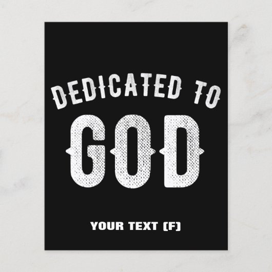 DEDICATED TO GOD  COOL WHITE TEKST FLYER (Voorkant)