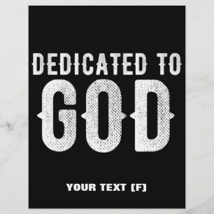 DEDICATED TO GOD COOL WHITE TEKST FLYER