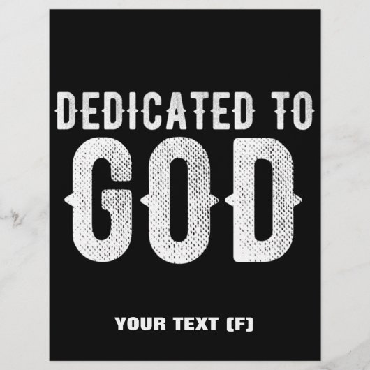 DEDICATED TO GOD COOL WHITE TEKST FLYER (Voorkant)