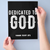 DEDICATED TO GOD COOL WHITE TEKST FLYER (Hand)