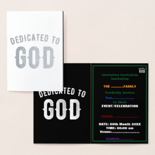 DEDICATED TO GOD  COOL WHITE TEKST FOLIE KAARTEN