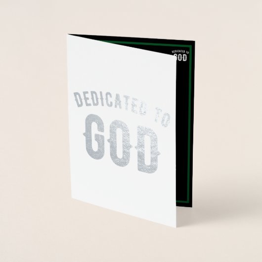 DEDICATED TO GOD  COOL WHITE TEKST FOLIE KAARTEN (Voorkant)