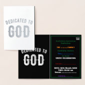 DEDICATED TO GOD  COOL WHITE TEKST FOLIE KAARTEN (Display)
