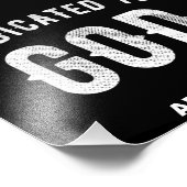 DEDICATED TO GOD  COOL WHITE TEKST FOTO AFDRUK (Hoek)