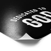 DEDICATED TO GOD  COOL WHITE TEKST FOTO AFDRUK (Hoek)