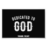 DEDICATED TO GOD  COOL WHITE TEKST