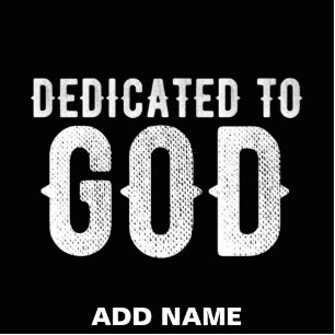 DEDICATED TO GOD COOL WHITE TEKST FOTOBEELDJE MAGNEET