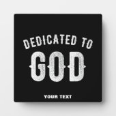 DEDICATED TO GOD COOL WHITE TEKST FOTOPLAAT (Voorkant)
