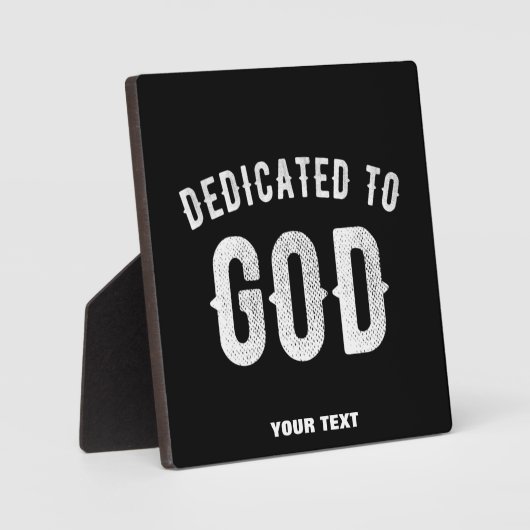 DEDICATED TO GOD COOL WHITE TEKST FOTOPLAAT (Voorkant)