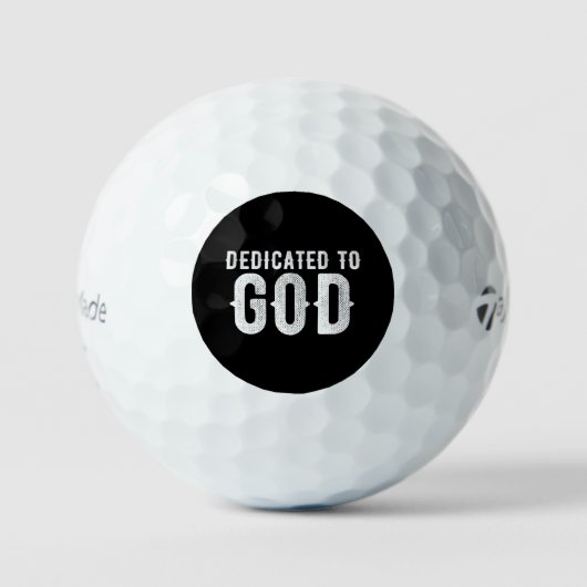 DEDICATED TO GOD COOL  WHITE TEKST GOLFBALLEN (Voorkant)