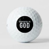 DEDICATED TO GOD COOL  WHITE TEKST GOLFBALLEN (Voorkant)