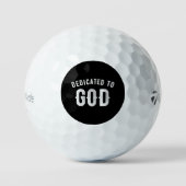 DEDICATED TO GOD  COOL WHITE TEKST GOLFBALLEN (Voorkant)