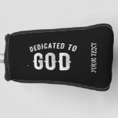 DEDICATED TO GOD COOL WHITE TEKST GOLFHEADCOVER (Voorkant)