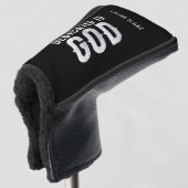 DEDICATED TO GOD COOL WHITE TEKST GOLFHEADCOVER (3/4 voorkant)