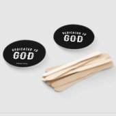 DEDICATED TO GOD COOL WHITE TEKST HANDWAAIER (Niet-gemonteerd)