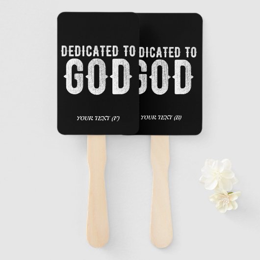 DEDICATED TO GOD COOL  WHITE TEKST HANDWAAIER (Voorkant en achterkant)