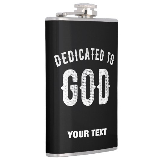 DEDICATED TO GOD  COOL WHITE TEKST HEUPFLES (Rechts)