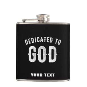 DEDICATED TO GOD  COOL WHITE TEKST HEUPFLES
