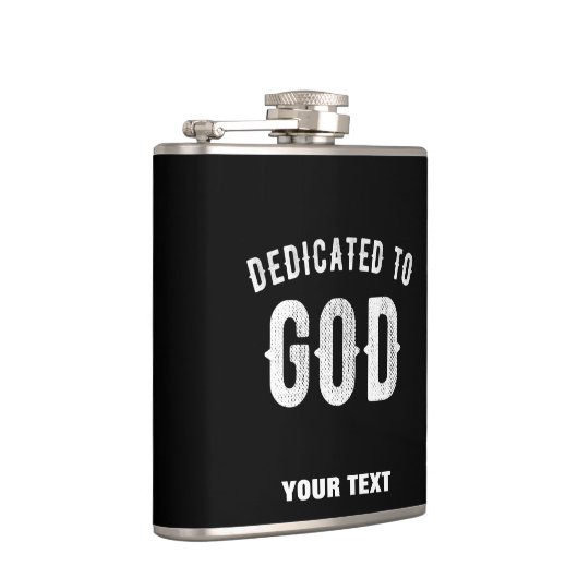 DEDICATED TO GOD  COOL WHITE TEKST HEUPFLES (Rechts)