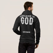 DEDICATED TO GOD COOL WHITE TEKST HOODIE (Achterkant volledig)