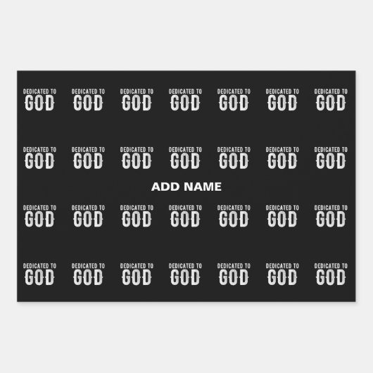 DEDICATED TO GOD COOL  WHITE TEKST INPAKPAPIER VEL (Voorkant)