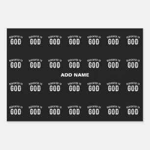 DEDICATED TO GOD  COOL WHITE TEKST INPAKPAPIER VEL