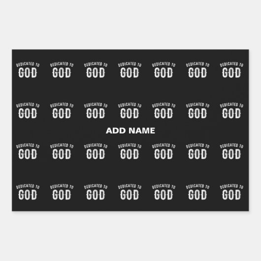 DEDICATED TO GOD COOL WHITE TEKST INPAKPAPIER VEL (Voorkant)