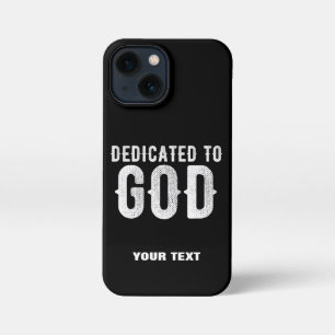 DEDICATED TO GOD COOL  WHITE TEKST iPhone 13 MINI HOESJE
