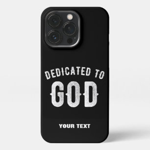 DEDICATED TO GOD COOL WHITE TEKST iPhone 13 PRO HOESJE