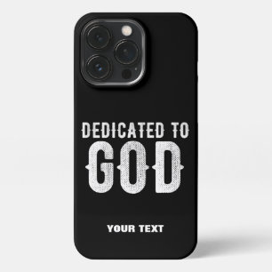 DEDICATED TO GOD COOL  WHITE TEKST iPhone 13 PRO HOESJE