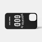 DEDICATED TO GOD  COOL WHITE TEKST iPhone HOESJE (Achterkant horizontaal)