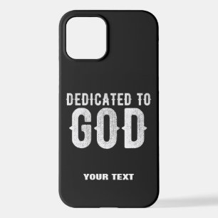 DEDICATED TO GOD COOL  WHITE TEKST iPhone 12 HOESJE