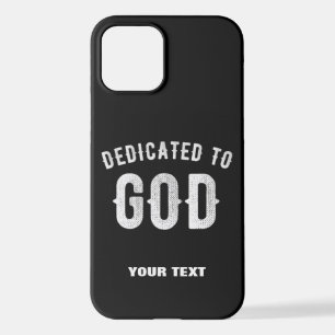 DEDICATED TO GOD  COOL WHITE TEKST iPhone 12 HOESJE