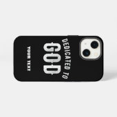 DEDICATED TO GOD COOL WHITE TEKST iPhone HOESJE (Achterkant horizontaal)