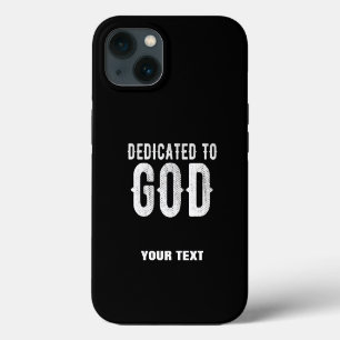 DEDICATED TO GOD COOL WHITE TEKST iPhone 13 HOESJE