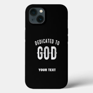 DEDICATED TO GOD COOL WHITE TEKST iPhone 13 HOESJE