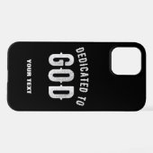 DEDICATED TO GOD  COOL WHITE TEKST iPhone HOESJE (Achterkant horizontaal)