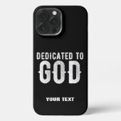 DEDICATED TO GOD COOL WHITE TEKST iPhone HOESJE (Achterkant)