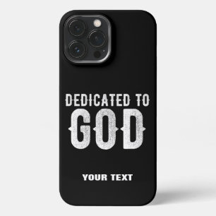 DEDICATED TO GOD COOL WHITE TEKST iPhone 13 PRO MAX HOESJE