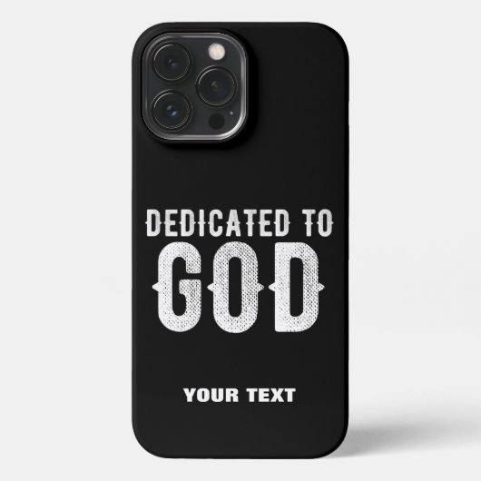 DEDICATED TO GOD COOL WHITE TEKST iPhone HOESJE (Achterkant)