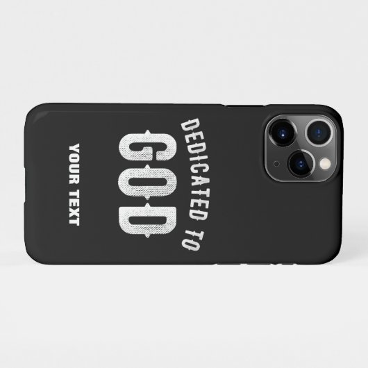 DEDICATED TO GOD  COOL WHITE TEKST iPhone HOESJE (Achterkant horizontaal)