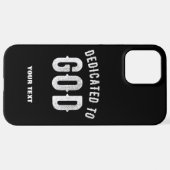 DEDICATED TO GOD  COOL WHITE TEKST iPhone HOESJE (Achterkant horizontaal)