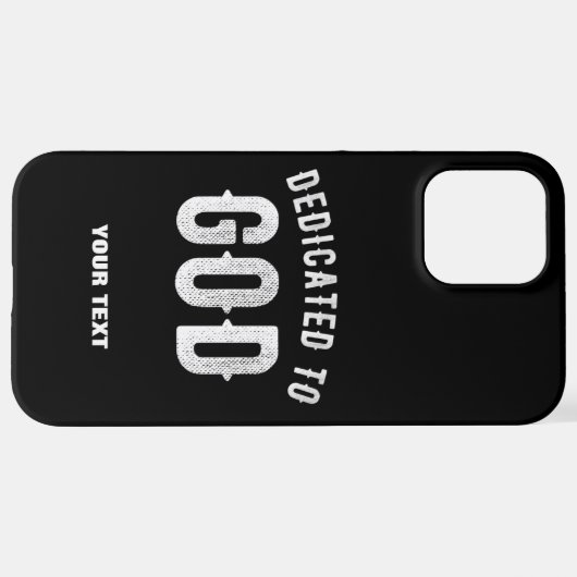 DEDICATED TO GOD  COOL WHITE TEKST iPhone HOESJE (Achterkant horizontaal)