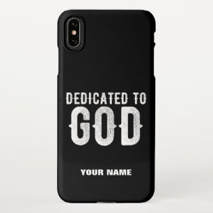 DEDICATED TO GOD COOL  WHITE TEKST iPhone XS MAX HOESJE