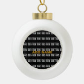 DEDICATED TO GOD COOL  WHITE TEKST KERAMISCHE BAL ORNAMENT (Voorkant)