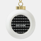 DEDICATED TO GOD COOL  WHITE TEKST KERAMISCHE BAL ORNAMENT (Voorkant)